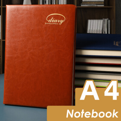 A4 PU Leather Business 222 Pages Journal Notebook Lined Paper Writing Diary-image