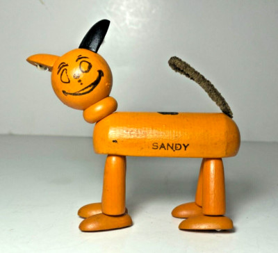 COMIC Little Orphan Annie's Sandy Dog Jaymar ARTICULATED Jointed Wood Wooden-image