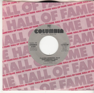 PLACIDO DOMINGO & JOHN DENVER - ANNIE'S SONG - MINT REISSUE 45 - UNPLAYED NEW-image