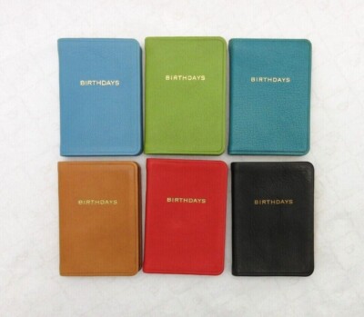 BIRTHDAYS Mini Datebook Notebook Leather Bound Soft Cover Perpetual Calendar-image
