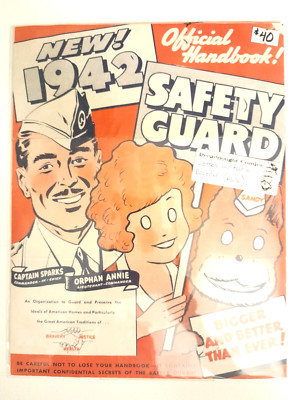 Vintage 1942 Official Safety Guard Handbook Orphan Annie Safety Guard w/ Decoder-image