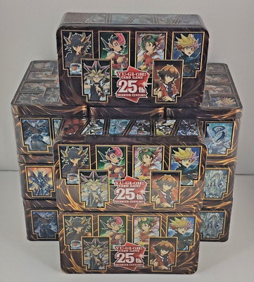 Yu-Gi-Oh! 12x EMPTY Mega Tin Box 2023 25th Anniversary Tin Dueling Heroes - NEW!-image