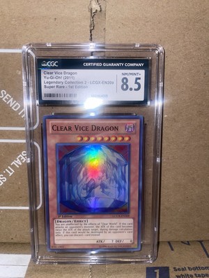 2011 Yugioh Legendary Collection 2 Clear Vice Dragon SR 1st Ed - CGC 8.5-image