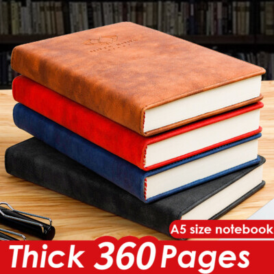 Thick 360 Pages PU Leather Vintage Journal A5 Notebook Lined Paper Writing Diary-image