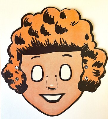 Vintage LITTLE ORPHAN ANNIE Cardboard Mask Wheaties Cereal Premium Toy-image