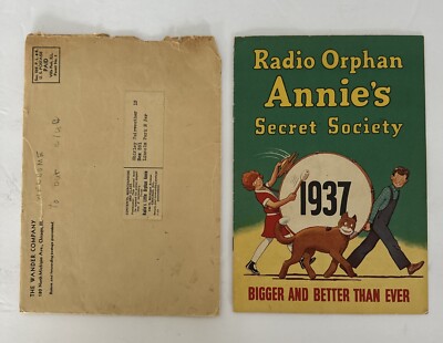 1937 Radio Orphan Annie Secret Society Club Manual Premium w Envelope Rare-image