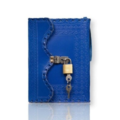 Leather Journal Dairy with Lock and Key 200 Pages | 7*5inch Gift for Her | Him-image