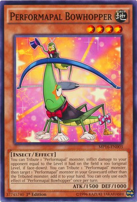 Performapal Bowhopper - MP16-EN003 - Common - 1st Edition - Heavily Played-image