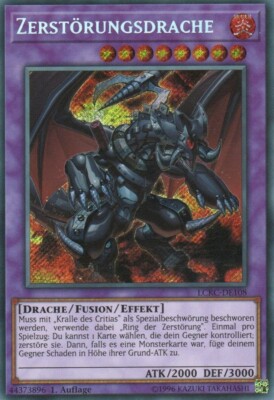 yugioh 1x destruction dragon LCKC-EN108 SECRET RARE 1ST EDITION GERMAN-image
