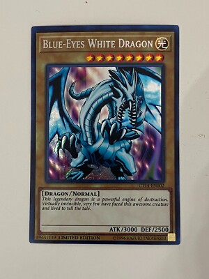 Yugioh - Blue Eyes White Dragon Secret Rare Limited Edition NM - Free Holo Card-image