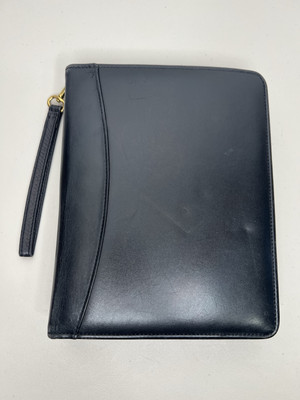 Vintage Franklin Quest Black Leather 7 Ring Binder Planner-image