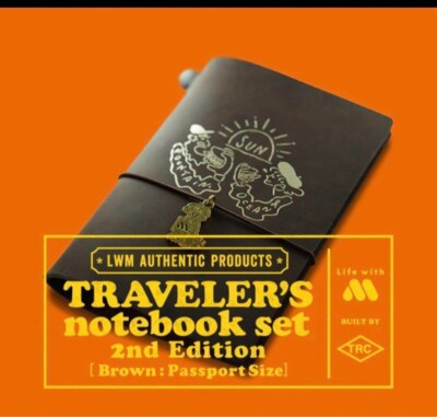 Mos Burger 50th Anniversary TRAVELER'S Notebook Brown Passport Size Set New-image