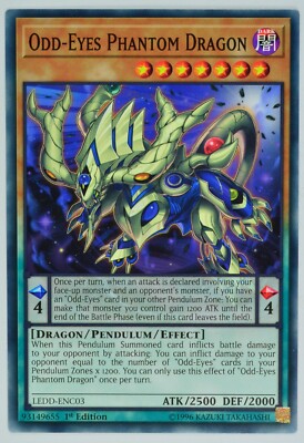 Yugioh Odd-Eyes Phantom Dragon LEDD-ENC03 Common 1st Edition-image
