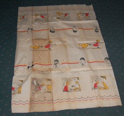 Vintage 1930s-40s Little Orphan Annie Paper Table Cloth 63 x 54