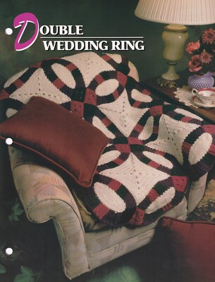Annie's Crochet Afghan DOUBLE WEDDING RING Pattern Leaflet-image