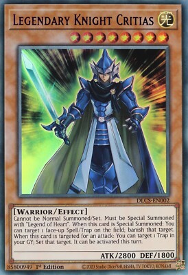 YuGiOh Legendary Knight Critias DLCS-EN002 Ultra Rare (Purple) 1st Edition-image