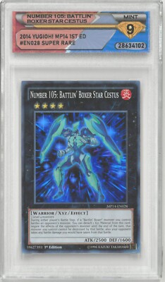 2014 Yugioh! 1st Ed MP14 NUMBER 105: BATTLIN BOXER STAR CESTUS EN028💎DSG 9 Mint-image