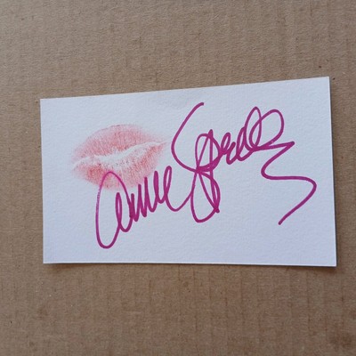 Adult Model/ Pornstar Annie Sprinkle Autographed And Kissed Index Card-image