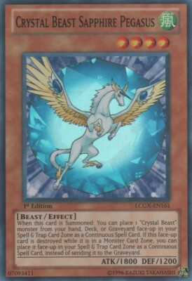 Yugioh! MP Crystal Beast Sapphire Pegasus - LCGX-EN161 - Super Rare - 1st Editio-image
