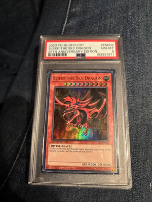 Yugioh 2023 Slifer The Sky Dragon Limited Ed. LC01-EN002 QCR PSA 8-image