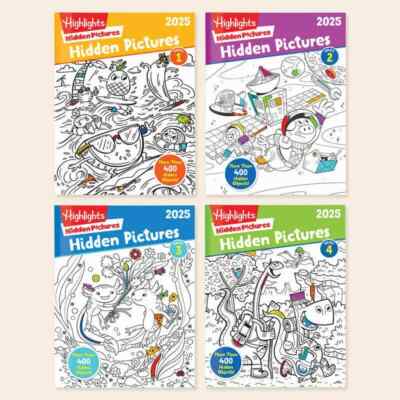 HIDDEN PICTURES 2025   4 -BOOK SET   AGES 6-12    SEEK & FIND    BRAND NEW-image