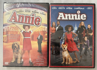 Annie (1981, FS) + Annie (2014, WS) DVD Lot NEW & SEALED w/ Fraying-image