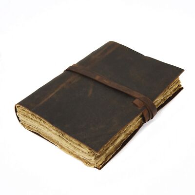 Leather Journal Travel Diary, Handmade Vintage Bound Notebook For Men & Women...-image