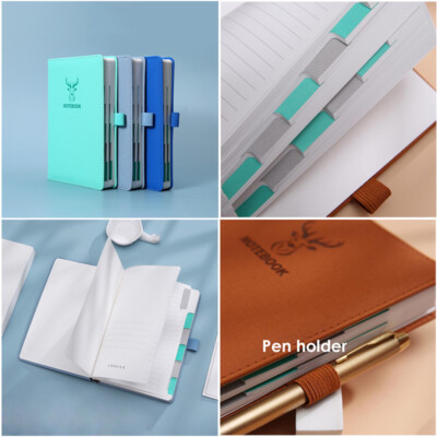 Thick PU Leather Journal A5 Notebook Lined Paper Writing Diary 340 Pages Index-image
