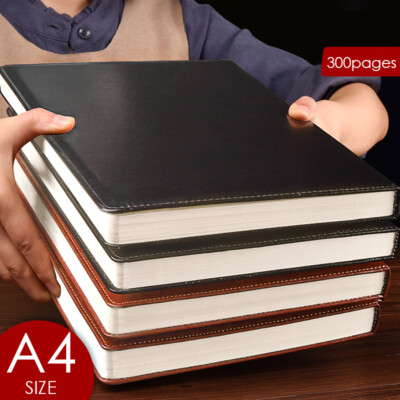 Thick PU Leather Journal A4 Notebook Lined Paper Writing Diary Planner 300 Pages-image
