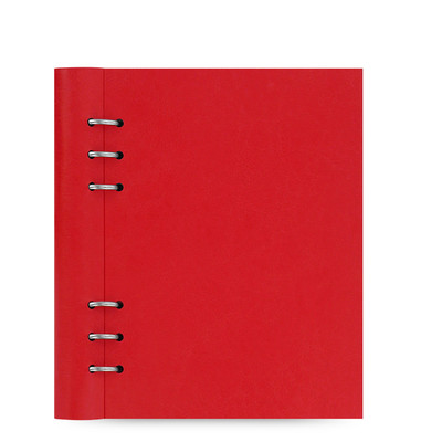 Filofax A5 Clipbook Leather-Look Refillable Notebook Diary Book Poppy Red 023615-image