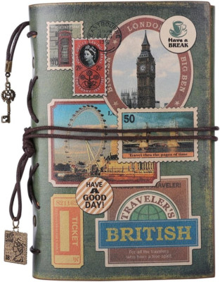 Leather Journal Notebook, MALEDEN Spiral Bound Traveler Notebook for Women Men T-image