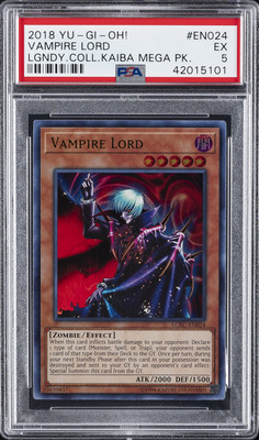 2018 YU-GI-OH! LEGEND COLL KAIBA MEGA PACK #EN024 VAMPIRE LORD PSA 5-image