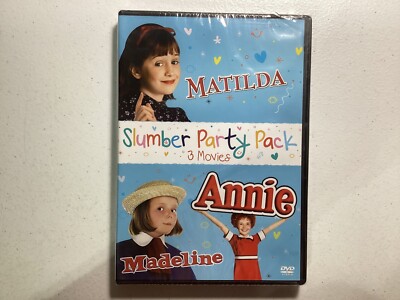 Slumber Party Pack 3 Movies DVD Sealed 2017 PG Matilda Annie Madeline-image