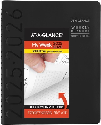 AT-A-GLANCE Planner 2025-2026 Academic, Weekly & Monthly, 8-1/4