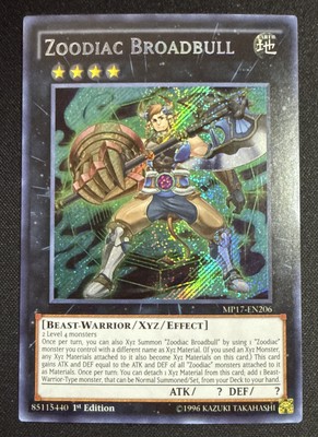 ⭐️Yu-Gi-Oh! Zoodiac Broadbull MP17-EN206 Mega-Tins Mega Pack 1st Edition-image