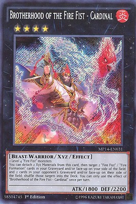 Yu-Gi-Oh Card - MP14-EN031 - BROTHERHOOD OF THE FIRE FIST - CARDINAL (secret) NM-image