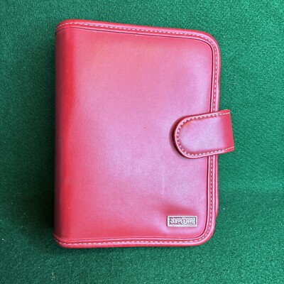 Franklin Covey Red Faux Leather Day One 6 Ring Binder Planner 10