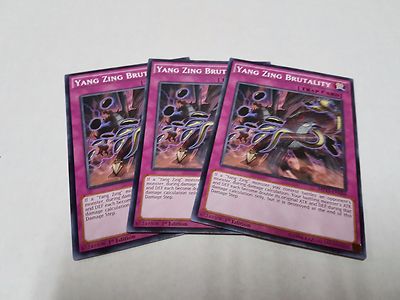 3x Yu-Gi-Oh 2015 Mega-Tin Mega Pack  #MP15-EN184 Yang Zing Brutality-image