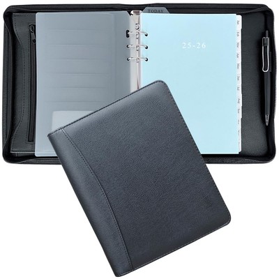 2025-2026 Zippered Planner, 6-Ring Portfolio Binder with Weekly Inserts, A5 S...-image