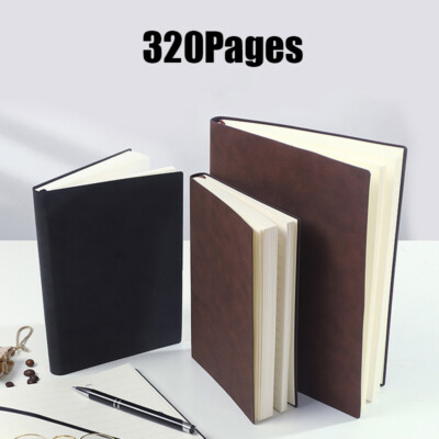 Thick 320 Pages PU Leather Journal A5 Notebook Lined Paper Writing Diary Planner-image