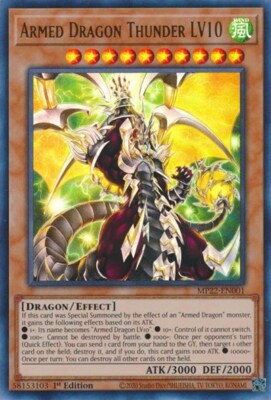 1x Armed Dragon Thunder LV10 - 1s NM Eng YuGiOh - 2022 Mega Tin - Pharoah's Gods-image