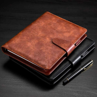 PU Leather Cover Journal Business Notebook Lined Paper Diary Planner Refillable-image