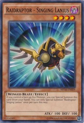 Raidraptor - Singing Lanius - MP16-EN059 - Common - Unlimited Edition - Lightly -image