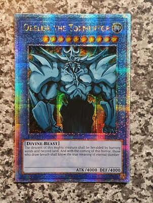 Yugioh ATTRIBUTE MISPRINT Portuguese LC01-EN001 Obelisk the Tormentor QCSR MINT-image