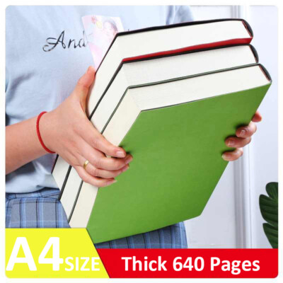 Thick PU Leather Journal A4 Notebook Lined Paper Writing Diary Planner 640 Pages-image