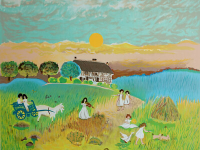 Annie DELIBEIRO : Vie à la ferme, LITHOGRAPHIE originale signée, 400ex-image