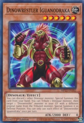 1x Dinowrestler Iguanodraka - 1st NM Eng YuGiOh - 2022 Mega Tin - Pharoah's Gods-image