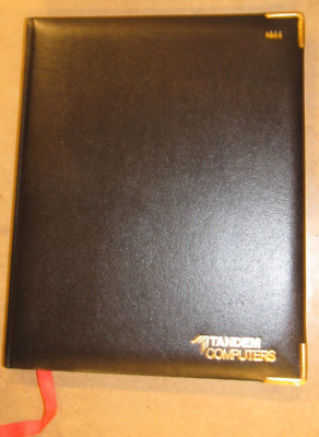 1989 Tandem Computers Leather Bound Day Planner Book-image