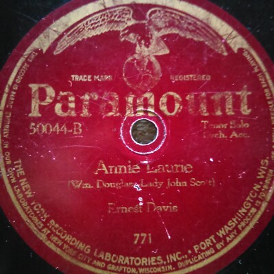 78 rpm Paramount 50044, Ernest Davis, Annie Laurie, Silver Threads, vocal V-image