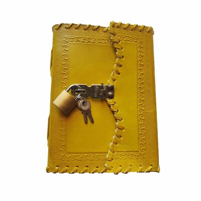 Leather Journal Personal Diary with Lock & Key Leather Dairy Notebook sketchbook-image